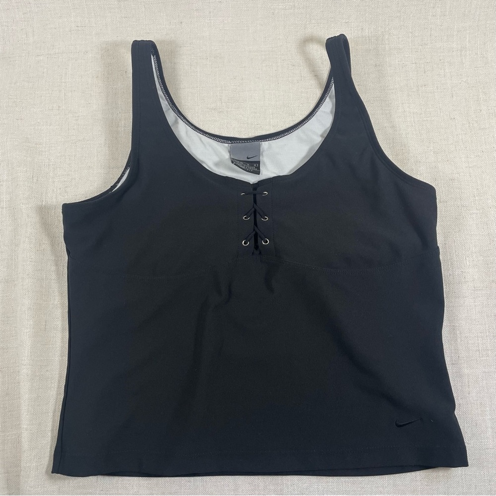 Nike Cropped Lace-up Black Workout Top